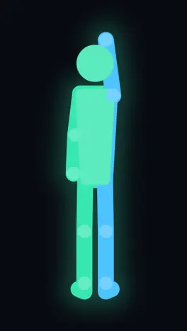 The in-app guide figure performing one arm reach